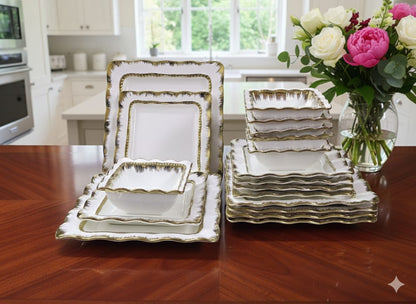 18-Piece Gold Detail Ceramic Dinner Se