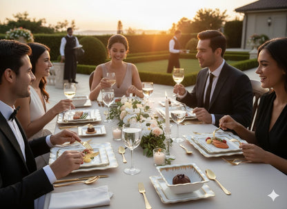 18-Piece Gold Detail Ceramic Dinner Se