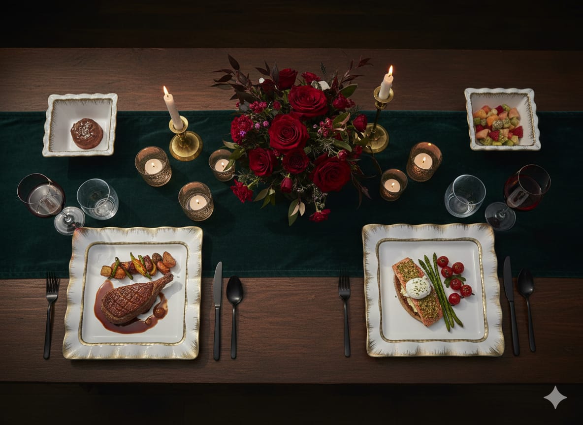 18-Piece Gold Detail Ceramic Dinner Se