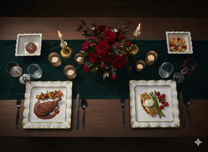18-Piece Gold Detail Ceramic Dinner Se