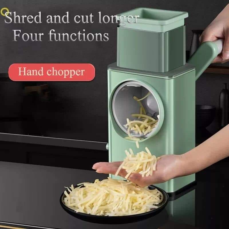Storm Square Vegetable Cutter – 3-in-1 Manual Rotary Slicer, Shredder & Grinder