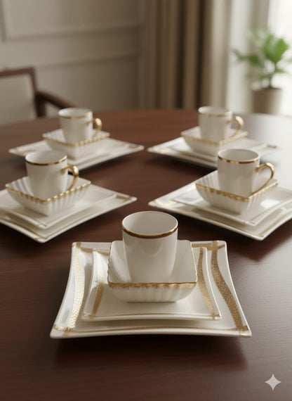 24-Piece Gold Line Porcelain Dinner Set