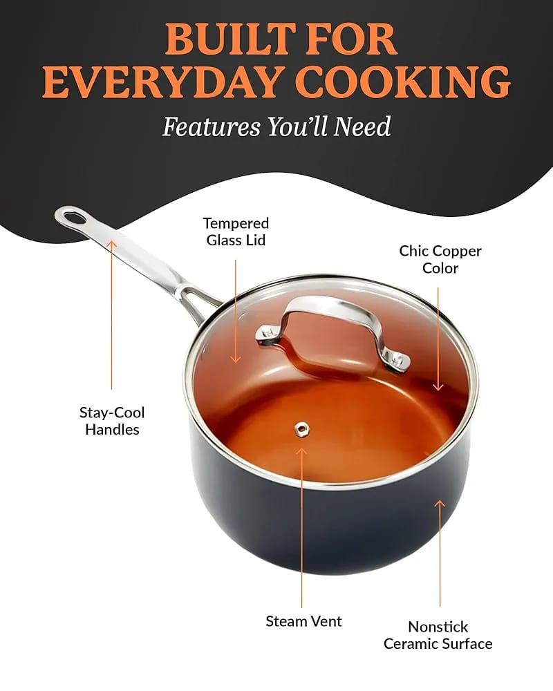 Gotham 10-Piece Non-Stick Ceramic Titanium Cookware Set