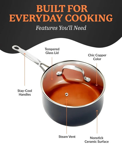 Gotham 10-Piece Non-Stick Ceramic Titanium Cookware Set