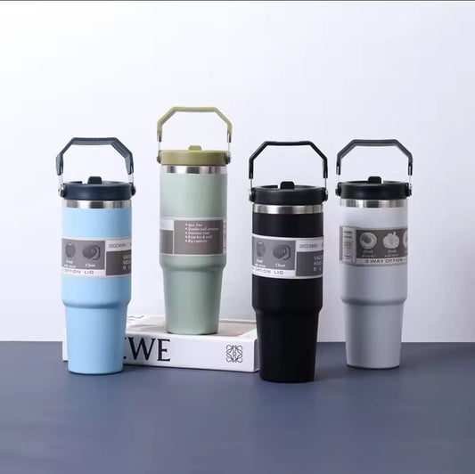 890ml Stainless Steel Thermal Coffee Cup with Handle