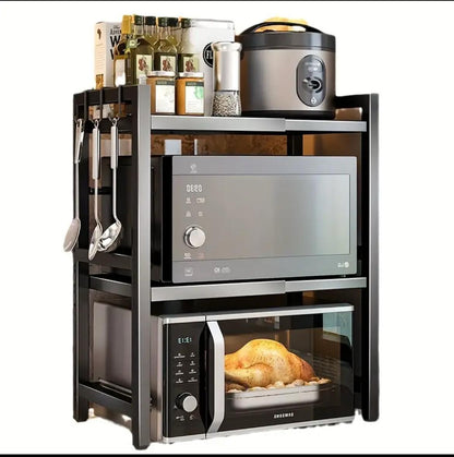 Double-Layer Heavy-Duty Adjustable Microwave Stand