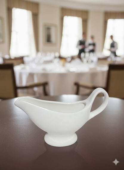 Classic White Ceramic Sauce Server