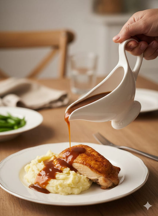 Classic White Ceramic Sauce Server