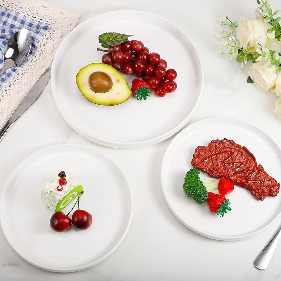 Ceramic Round White Platter – 10 Inch 6PCs