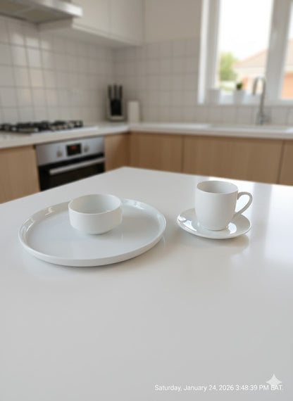 18-Piece Vantage White Ceramic Dinner Set
