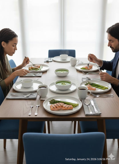 18-Piece Vantage White Ceramic Dinner Set