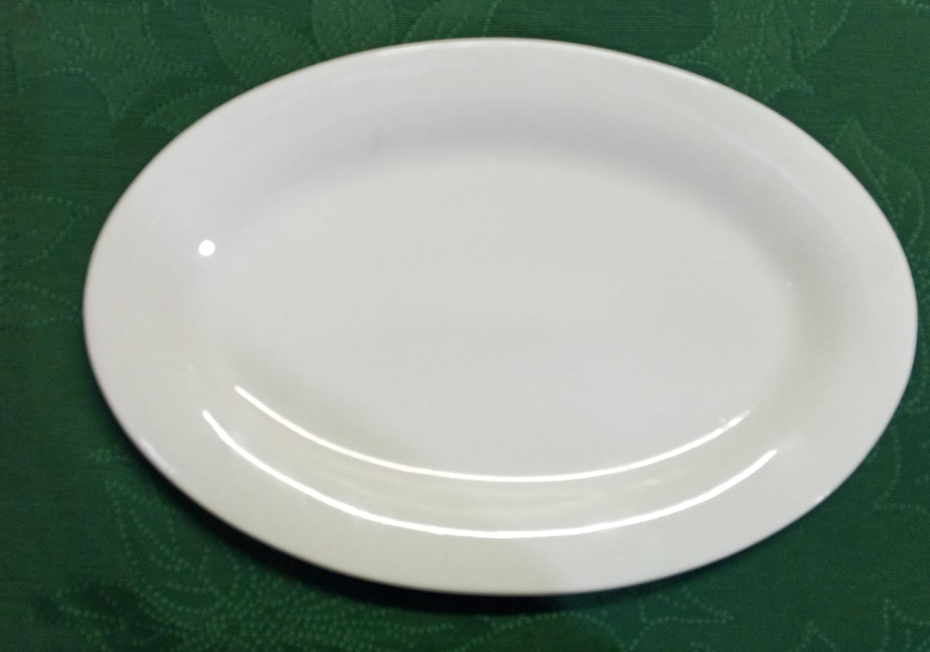 White Ceramic Oval Platter – 12 Inch 1PC