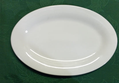 White Ceramic Oval Platter – 12 Inch 1PC