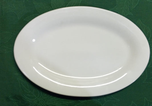 White Ceramic Oval Platter – 12 Inch 1PC