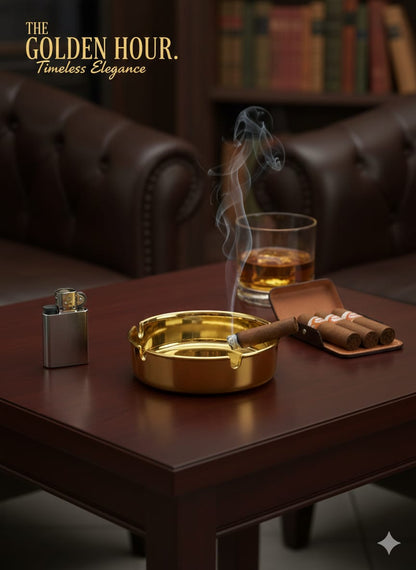 Ceramic Gold Ash Tray – 4 Inch