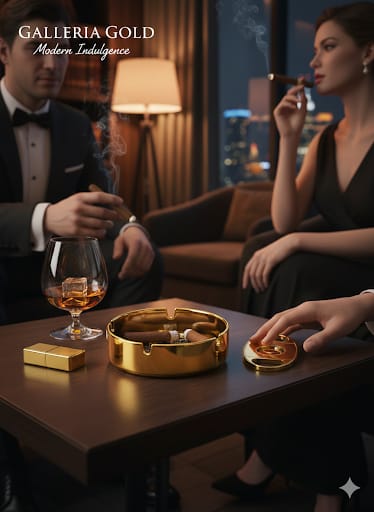 Ceramic Gold Ash Tray – 4 Inch