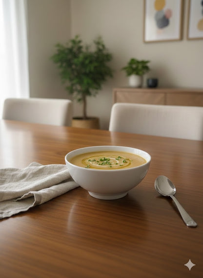 White Ceramic Bowl with Stand – 6 Inch