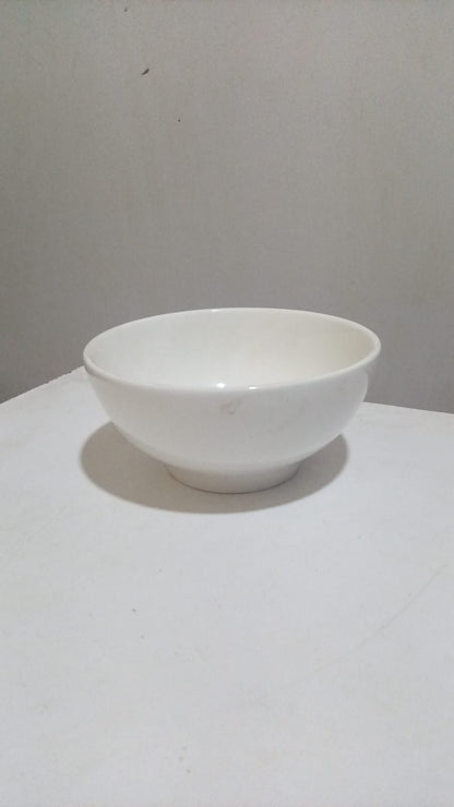 White Ceramic Bowl with Stand – 6 Inch
