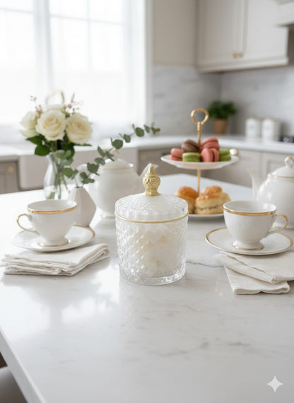 Crystal Glass Sugar Jar