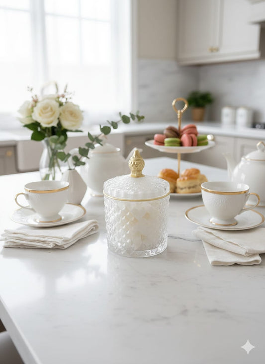 Crystal Glass Sugar Jar