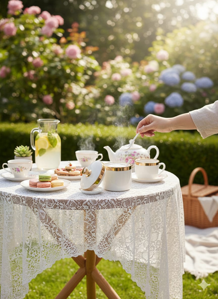 Porcelain Condiment & Sugar Bowl