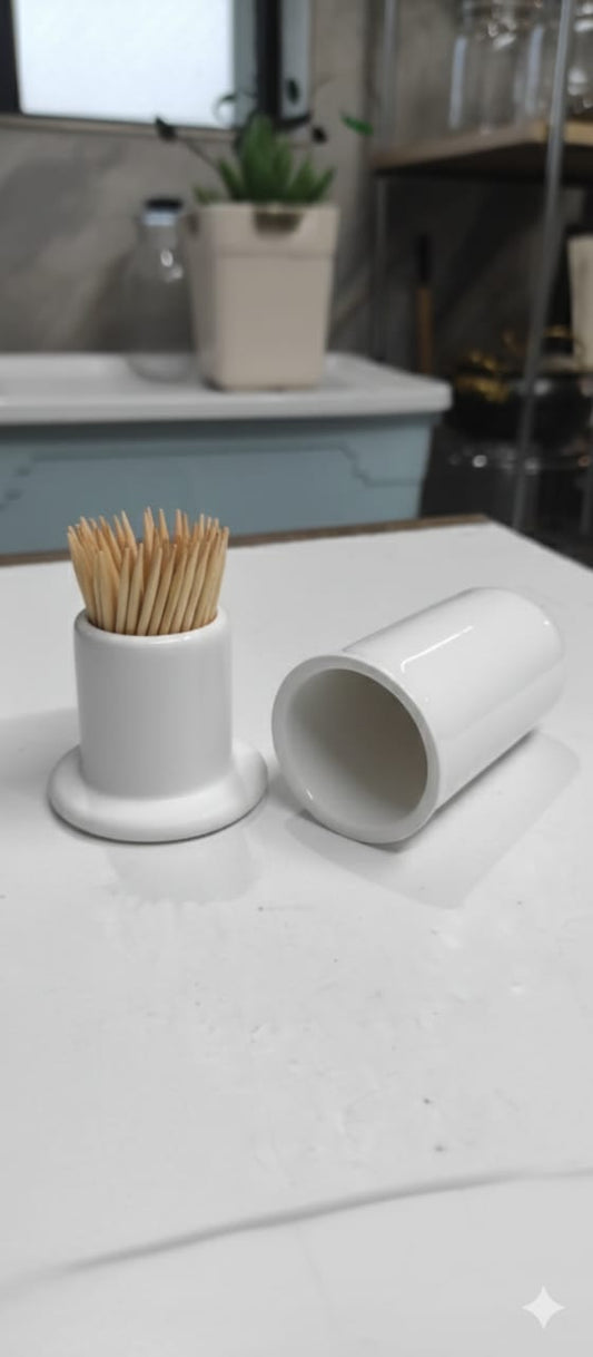 Elegant Ceramic Toothpick Holder with Lid
