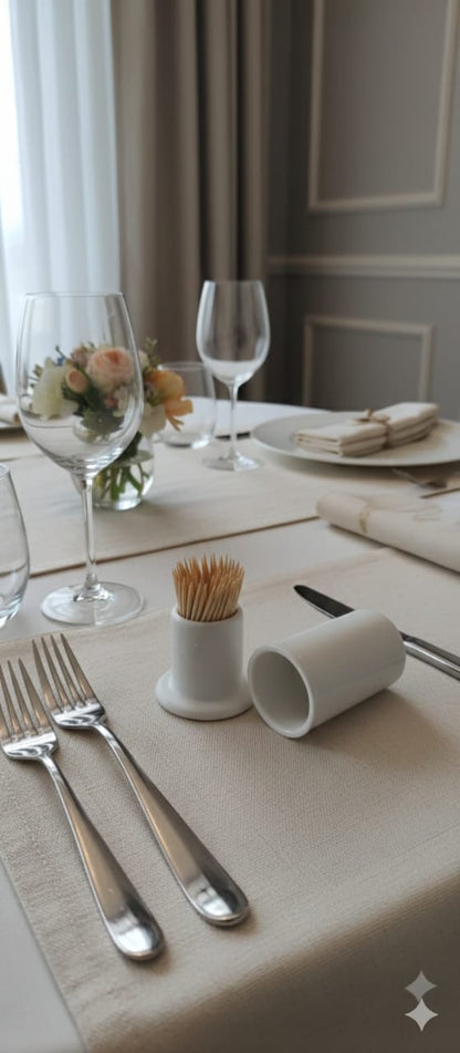 Elegant Ceramic Toothpick Holder with Lid