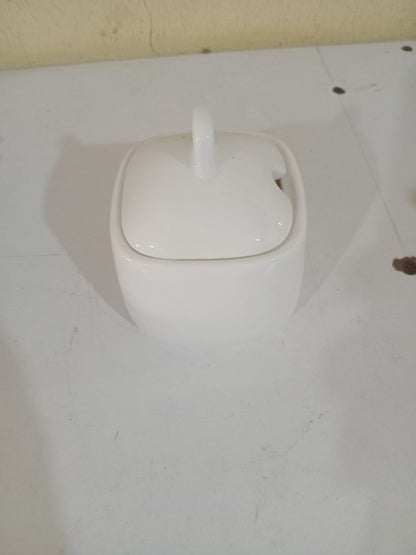 Ceramic Square Lidded Sugar Bowl