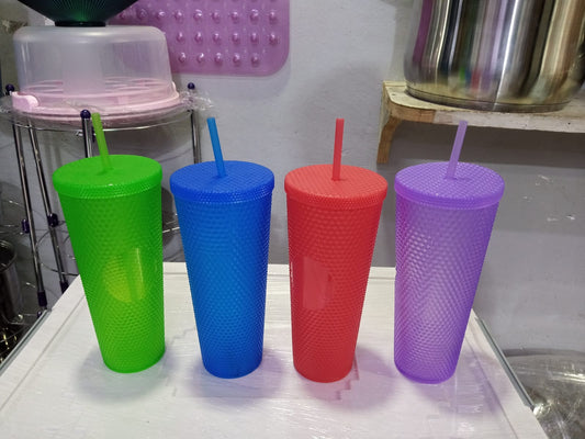 Plastic Tumblers with Straw – Reusable & Spill-Proof