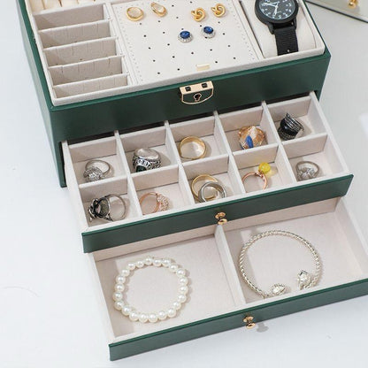 Multi-Layer Jewelry Storage Box Large Capacity Necklace \ Earrings Organizer Case