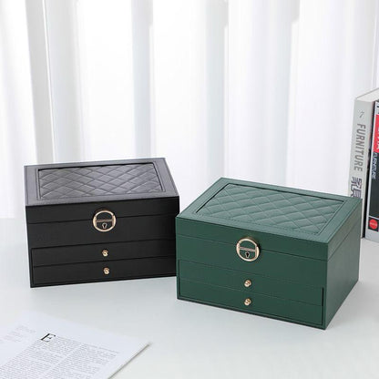 Multi-Layer Jewelry Storage Box Large Capacity Necklace \ Earrings Organizer Case