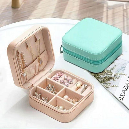 Portable Jewelry Travel Case Organizer/ Portable Mini Storage Boxes Display For Rings, Earrings, Necklaces