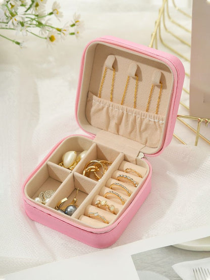 Portable Jewelry Travel Case Organizer/ Portable Mini Storage Boxes Display For Rings, Earrings, Necklaces
