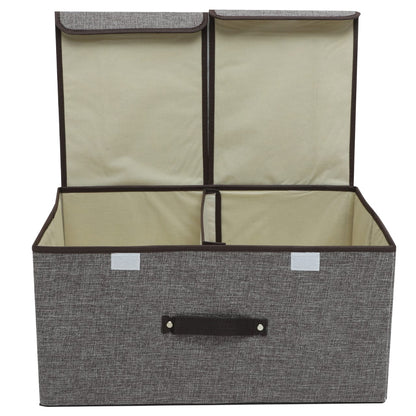 Foldable Cotton Linen Closet Storage Box with Double Cover