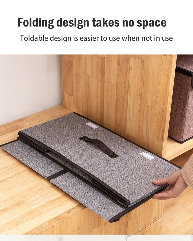 Foldable Cotton Linen Closet Storage Box with Double Cover