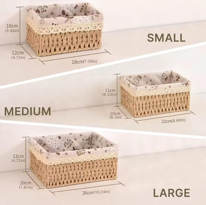3-in-1 Handwoven Rattan Storage Baskets