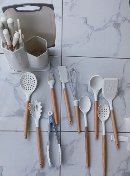 Premium Silicone Cooking Utensils Set with Knives