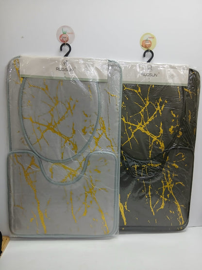 3-in-1 Toilet and Bathroom Mat Set