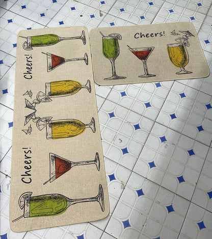 2pcs Heavy-Duty Binded Kitchen Mats