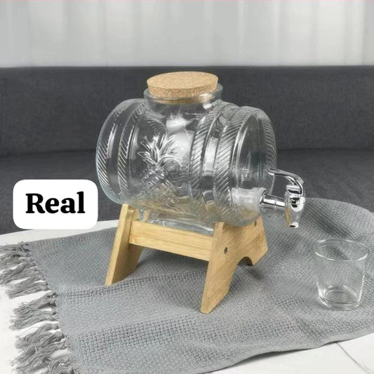 5L Horizontal Glass Drum Barrel Dispenser