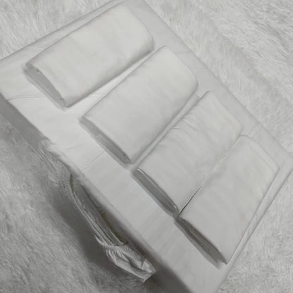 6-Piece White Fitted Bedsheet Set