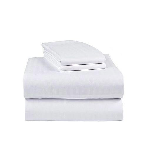 6-Piece White Fitted Bedsheet Set