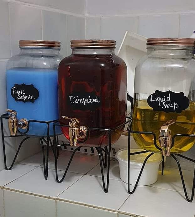 Glass Juice Dispenser with Half Stand