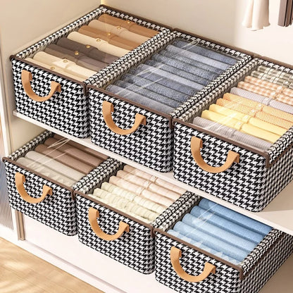Collapsible Checked Closet Organizer with Cover