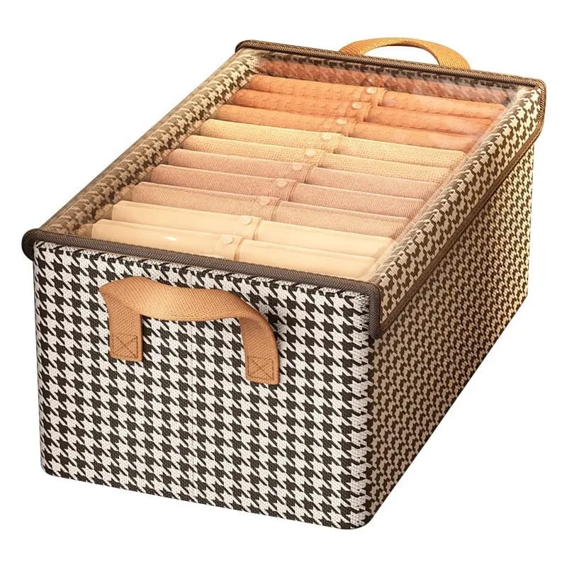 Collapsible Checked Closet Organizer with Cover