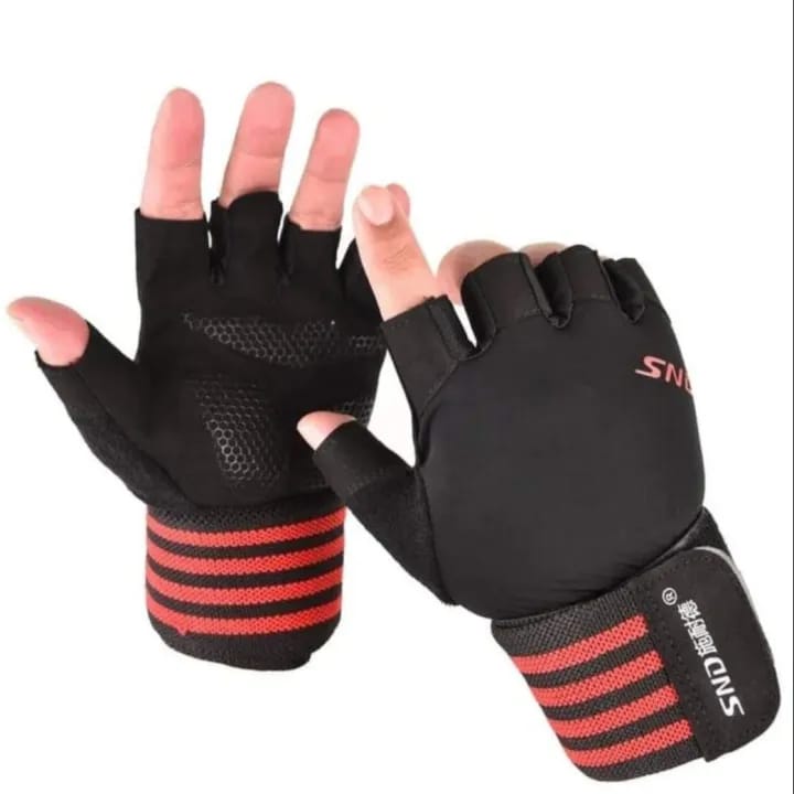 SND Half-Finger Sports Gloves with Wrist Bracers
