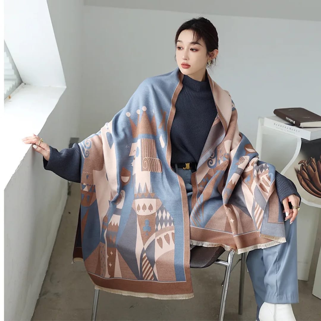 Luxury Floral Print Women’s Winter Scarf