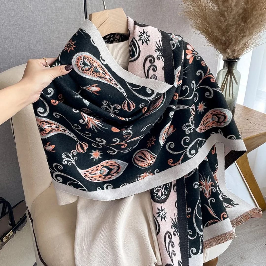 Luxury Floral Print Women’s Winter Scarf