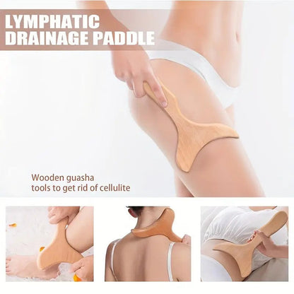 Wooden Gua Sha Therapy Tools Wooden Lymphatic Drainage Massager Anti-Cellulite Massage Tool Body Gua Sha Tools for Maderotherapy