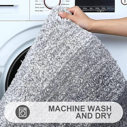 Thick Plush Bathroom Rug Non Slip Bath Mat Water Absorbent Soft Microfiber Shaggy Bathroom Mat Machine Washable Toilet Bath Rug